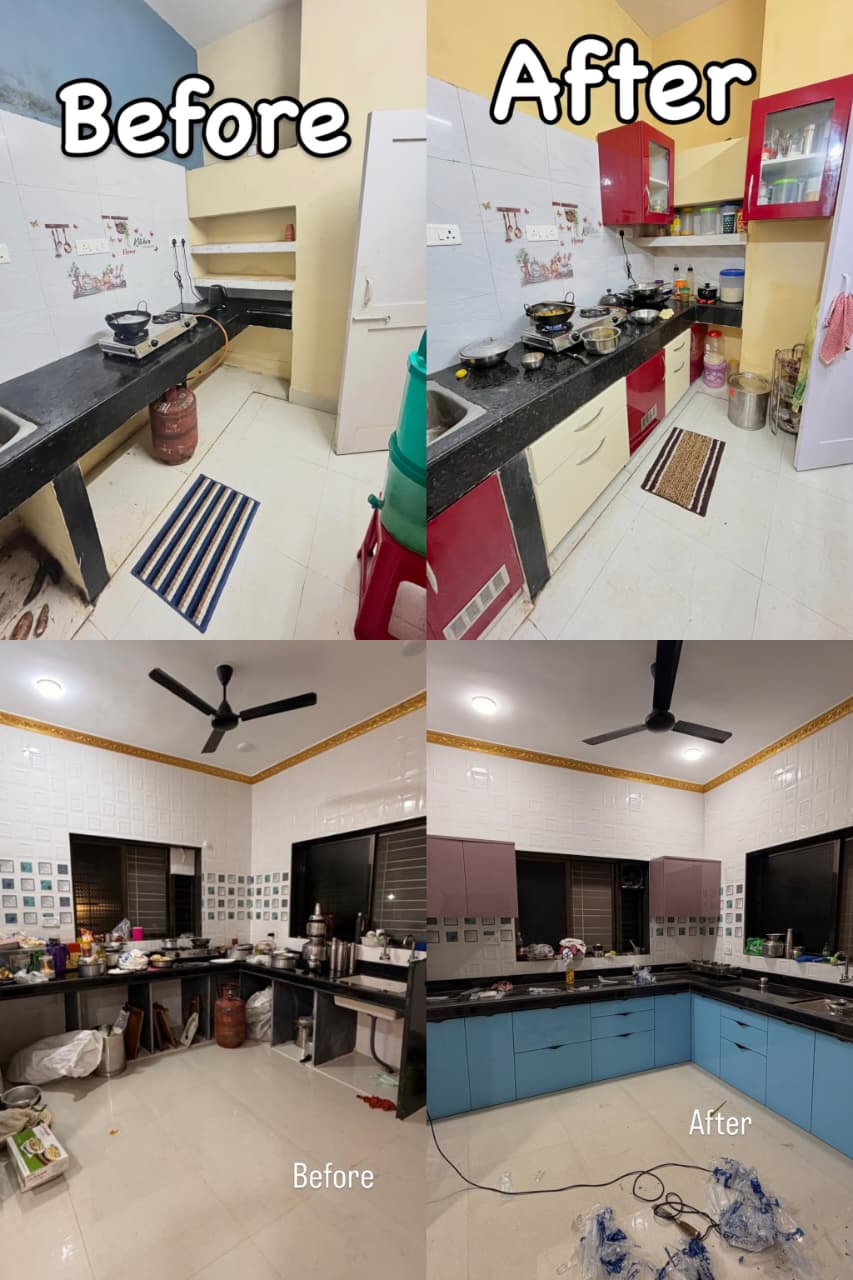 Modular Kitchen before and after project